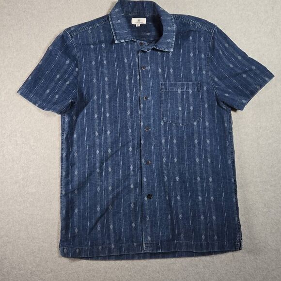 Adriano Goldschmied AG Denim Shirt Button Down Medium Short Sleeve - Picture 1 of 11